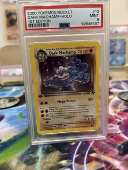 1st Edition Dark Machamp HOLO TCG Vintage Card 10/82 PSA 9 Mint Condition 1999 - Image 4
