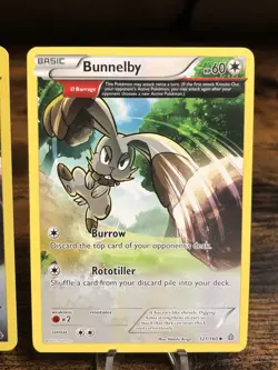 Pokemon Bunnelby 121/160 Reverse Holo/Regular XY Primal Clash Lot of 2 Cards - Image 3