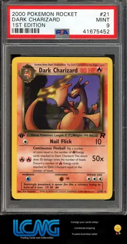 Pokemon TCG Card PSA 9 1st Edition Team Rocket #21/82 Dark Charizard - Image 1