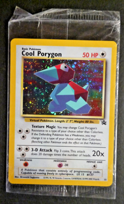 Cool Porygon SEALED #15 Black Star Promo Holo Rare Pokemon Card 2000 WOTC - Image 1