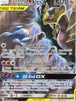 Pokemon Card Garchomp & Giratina GX Black Star Promo #SM193 Full Art Holo PSA 8 - Image 5
