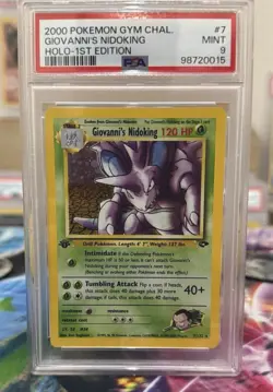 1st Edition Rare Giovanni's Nidoking Gym Challenge Holo Card 7/132 Pokemon TCG - Image 1
