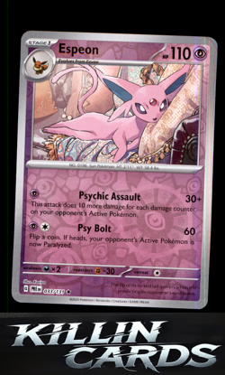 Reverse Holofoil Espeon 033/131 Pokemon Rare SV: Prismatic Evolutions Card NM - Image 1