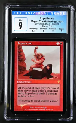 IMPATIENCE 7th Edition Foil Rare CGC 9 Q+ MTG [Nostalgium] - Image 1