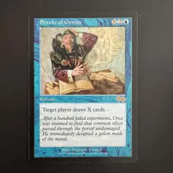 Magic The Gathering Urza's Saga Stroke of Genius #100 Lightly played - Image 1