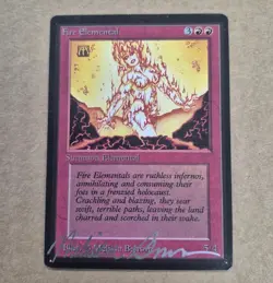UNPLAYED SIGNED MTG Fire Elemental BETA FULL SIGNATURE MELISSA BENSON NM / LP - Image 1
