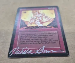 UNPLAYED SIGNED MTG Fire Elemental BETA FULL SIGNATURE MELISSA BENSON NM / LP - Image 3