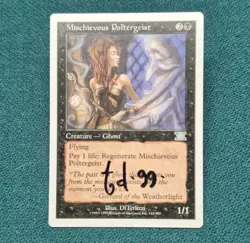 UNPLAYED SIGNED NM Mischievous Poltergeist MTG 6th TONY DITERLIZZI EDH CUBE - Image 1