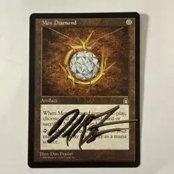 MTG: Mox Diamond -Stronghold Reserve List - NM - Shadow Signed By Dan Frazier - Image 1