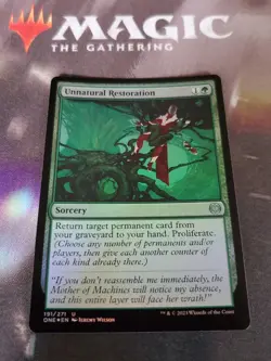 Mtg. Unnatural Restoration. Foil. Phyrexia: All Will Be One. Pack Fresh - Image 1