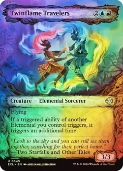 NM Showcase Foil Twinflame Travelers, MTG, Lorwyn Eclipsed, Magic, 345 - Image 1
