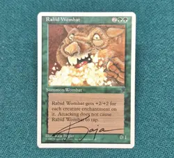 UNPLAYED SIGNED Rabid Wombat Chronicles Magic MTG KAJA FOGLIO EDH CUBE NM - Image 1