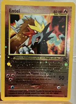Entei Pokemon Basic 80 HP Promo Holofoil Card W/Top Loader NM-MT Condition 🔥 - Image 1