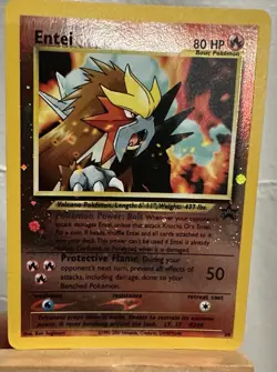 Entei Pokemon Basic 80 HP Promo Holofoil Card W/Top Loader NM-MT Condition 🔥 - Image 4