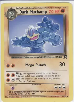 Dark Machamp 27/82 - Rare - Team Rocket - Non-Holo - Pokemon TCG - Image 1