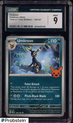 2024 Pokemon Trick or Trade BOOster #130/197 Umbreon CGC 9 MINT - Image 1