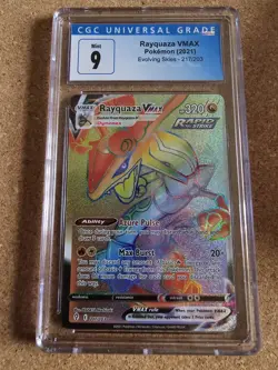 CGC 9 Mint Rayquaza VMAX 217/203 Evolving Skies Secret Rare Rainbow Pokemon - Image 1