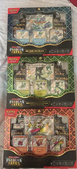 Pokemon Paldean Fates Starter EX Premium Collection (Set of 3) - Image 1