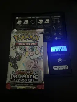 22.23g HEAVY Prismatic Evolutions Pokemon Sealed Booster Pack New - Image 1
