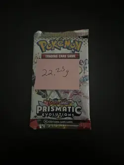 22.23g HEAVY Prismatic Evolutions Pokemon Sealed Booster Pack New - Image 3