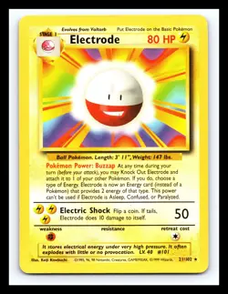 💥 Electrode | Pokemon TCG 1999 | (Base Set) Non Holo Vintage # 21/102 - Image 1