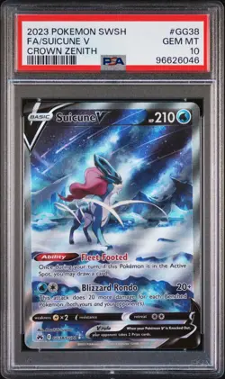 PSA 10 GEM MINT 2023 Pokemon Crown Zenith Suicune V Full Art #GG38/GG70 - Image 1