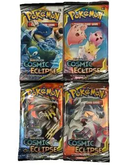 Pokemon TCG Cosmic Eclipse Booster Pack Art Set New Sealed 4 Packs - Image 1