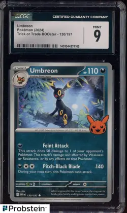 2024 Pokemon Trick or Trade BOOster #130/197 Umbreon CGC 9 MINT - Image 1