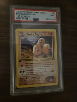 PSA 9 Pokemon 2000 1st Edition Gym Challenge Brock's Dugtrio #22 - Image 1
