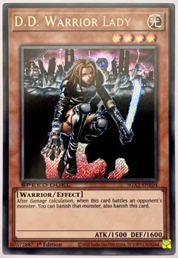 SGX1-ENE04 D.D. Warrior Lady - Secret Rare 1st Edition Lightly Played YuGiOh - Image 1