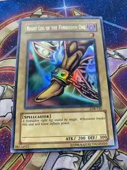 Yugioh Right Leg of the Forbidden One LOB-120 Ultra Rare NM - Image 1