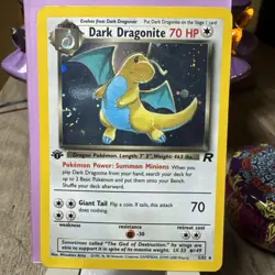 Pokemon TCG Dark Dragonite Holo Rare Card First Edition 5/82 - Image 1