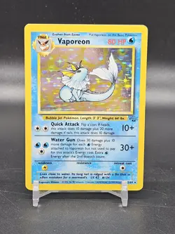 Vaporeon Holo-Foil Rare Pokemon Card Jungle 12/64 English WOTC 1999 - Image 1