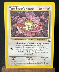 Meowth Pokemon TCG Team Rockets Black Star Promo Card #18 NM - Image 1