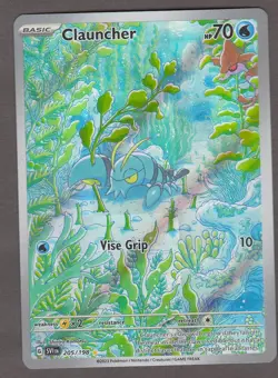 Clauncher 205/198 Illustration Rare Scarlet and Violet Base Set Pokemon Card NM - Image 1