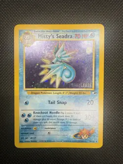 PRERELEASE Misty's Seadra 9/132 Rare Holo Pokemon Card Nm/Lp WoTC PROMO - Image 2