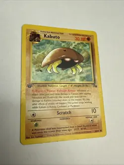 1999 WOTC Pokemon Fossil 1st Edition Card 50/62 Kabuto English MP - Image 2