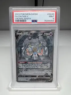Zacian V PSA 9 - GG48/GG70 Crown Zenith Galarian Gallery Full Art Pokemon Card - Image 1