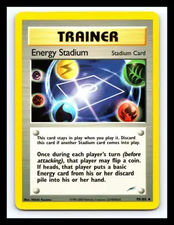 💥 Energy Stadium Trainer 99/105 Neo Destiny 2002 Pokemon TCG Vintage Card - Image 1