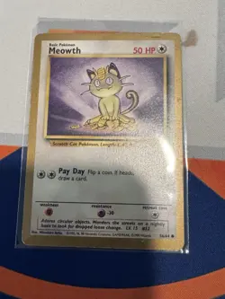 1999 Pokemon TCG Meowth Jungle Gold Bordered Fruit Roll Promo Card 56/64 - Image 1