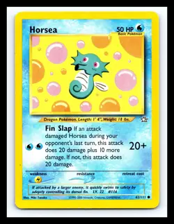 💥 Horsea # 62/111 Neo Genesis Pokemon TCG Vintage Card 2000 - Image 1