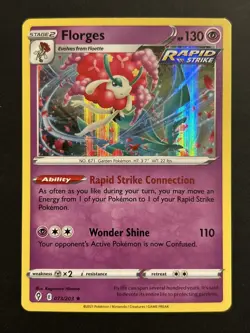 Florges Holo Rare English Pokemon Card Evolving Skies 073/203 NM - Image 1