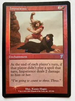 1x FOIL Impatience MTG 7th Edition Rare Card NM English Copy - Image 1