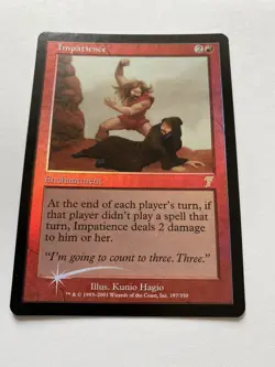 1x FOIL Impatience MTG 7th Edition Rare Card NM English Copy - Image 2