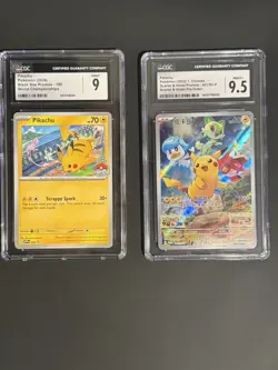 Pokemon Pikachu Black Star Promo CGC 9 Pikachu Scarlet And Violet Promo CGC 9.5 - Image 1
