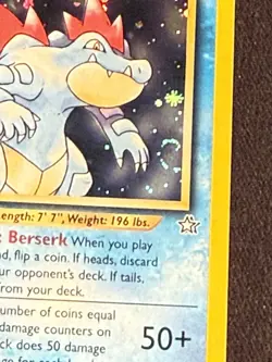 2000 POKEMON NEO GENESIS 1ST EDITION #4 FERALIGATR-HOLO LP+ SWIRL - Image 2