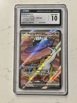 2024 POKEMON TEF EN-TEMPORAL FORCES ULTRA RARE RAGING BOLT EX CGC 10 GEM MINT - Image 1