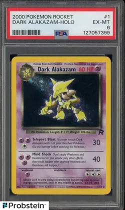 2000 Pokemon Rocket #1 Dark Alakazam Holo PSA 6 EX-MT - Image 1
