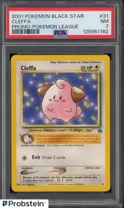 2001 Pokemon Black Star Promo Pokemon League #31 Cleffa PSA 7 NM - Image 1