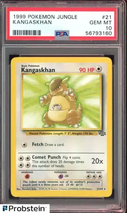 1999 Pokemon TCG Jungle #21 Kangaskhan PSA 10 GEM MINT - Image 1